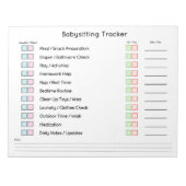Modern Babysitting Tracker Task Planner Notitieblok (Voorkant)