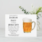 Modern Bachelor Party Beer Cheers Kaart (Staand voorkant)