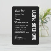 Modern BACHELOR PARTY Black Sjabloon M9 Kaart (Staand voorkant)