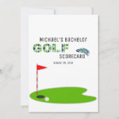 Modern Bachelor Party Golf Scorecard Kaart (Voorkant)