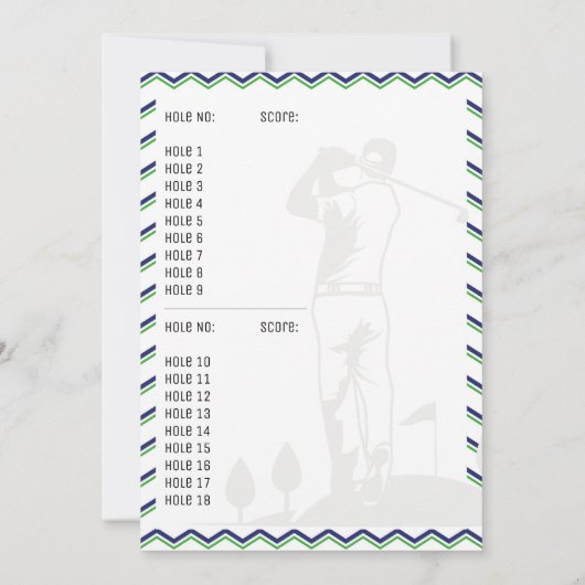 Modern Bachelor Party Golf Scorecard Kaart (Achterkant)