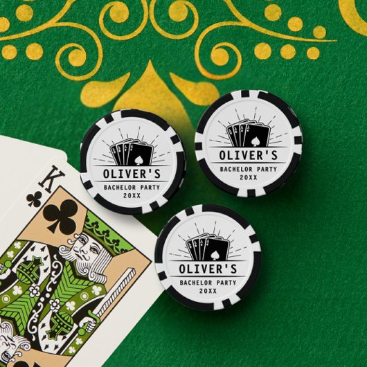 Modern Bachelor Party Poker Spelen Kaart Casino Chips