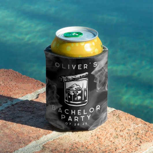 Modern Bachelor Party Sigaren en Whiskey Zwart Blikjeskoeler (Insitu Zwembad)