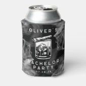 Modern Bachelor Party Sigaren en Whiskey Zwart Blikjeskoeler (Blikje Achterkant)