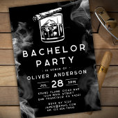 Modern Bachelor Party Sigaren en Whiskey Zwart Kaart