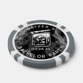 Modern Bachelor Party Sigaren en Whiskey Zwart Poker Chips (Enkel)