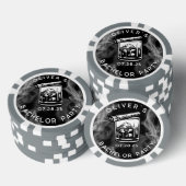 Modern Bachelor Party Sigaren en Whiskey Zwart Poker Chips (Opstapeling)