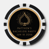 Modern Bachelor Party Weekend Ace Poker Kaart Poker Chips (Voorkant)