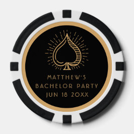 Modern Bachelor Party Weekend Ace Poker Kaart Poker Chips