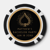 Modern Bachelor Party Weekend Ace Poker Kaart Poker Chips (Achterkant)