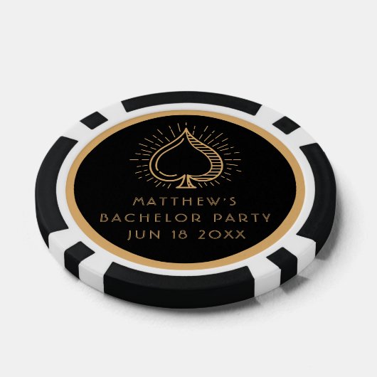 Modern Bachelor Party Weekend Ace Poker Kaart Poker Chips (Enkel)