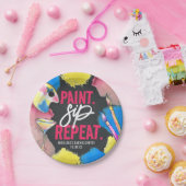 Modern Bachelorette Chalkboard Paint en Sip Papieren Bordje (Feest)