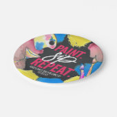 Modern Bachelorette Chalkboard Paint en Sip Papieren Bordje (Gekanteld)