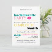 Modern Bachelorette Party Invitation Kaart (Staand voorkant)