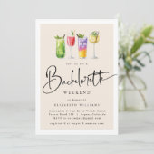 Modern Bachelorette Party Weekend Kaart (Staand voorkant)