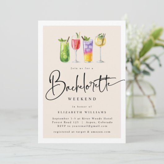 Modern Bachelorette Party Weekend Kaart (Staand voorkant)