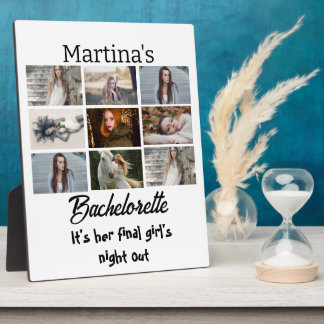 Modern Bachelorette personaliseerde 9 Foto Collage Fotoplaat