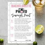 Modern Bachelorette Scavenger Hunt Game Kaart<br><div class="desc">Personaliseer eenvoudig onze moderne blush roze Bachelorette Scavenger Hunt Game Kaart voor een echt unieke en moderne feestbeleving!</div>