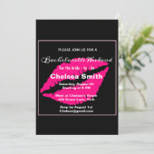 Modern Bachelorette Weekend Itinerary Black Kaart (Staand voorkant)