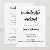 Modern Bachelorette Weekend Route Kaart (Voorkant / Achterkant)