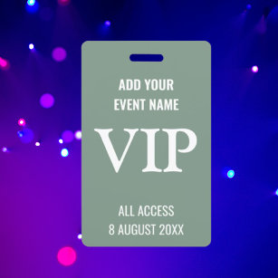 Modern Backstage Pass Event Music Festival VIP Badge