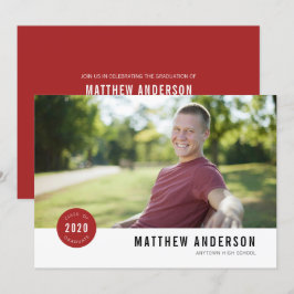 Modern Badge Graduation Party Invitation Kaart