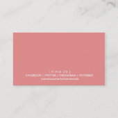 MODERN BADGE LOGO helder vet koraal krijtbord Visitekaartje (Achterkant)