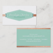 MODERN BADGE LOGO  monogram muntgoud roos Visitekaartje (Voorkant / Achterkant)