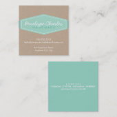 MODERN BADGE LOGO pastel bold munt Eco kraft Vierkante Visitekaartje (Voorkant / Achterkant)