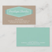 MODERN BADGE LOGO pastel bold munt Eco kraft Visitekaartje (Voorkant / Achterkant)