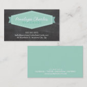 MODERN BADGE LOGO pastel vet mint krijtbord Visitekaartje (Voorkant / Achterkant)