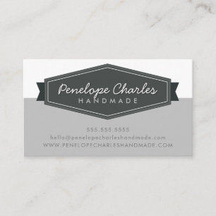 MODERN BADGE LOGO retro bord donkergrijs Visitekaartje