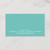 MODERN BADGE LOGO retro pastel mint donkerblauw Visitekaartje (Achterkant)
