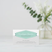 MODERN BADGE LOGO retro pastel mint medium grijs Visitekaartje (Staand voorkant)