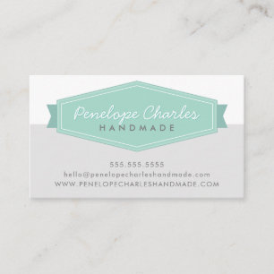 MODERN BADGE LOGO retro pastel mint medium grijs Visitekaartje