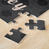 Modern Badminton Theme Player Coach Name Gedotteer Legpuzzel (Zijkant)