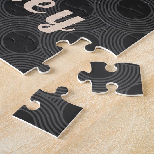 Modern Badminton Theme Player Coach Name Gedotteer Legpuzzel (Zijkant)