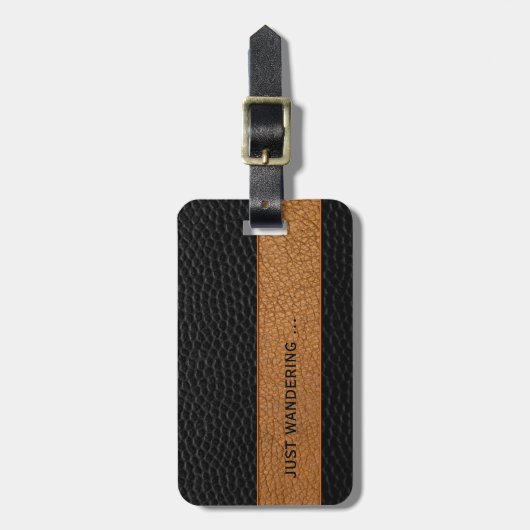 Modern Bagagelabel voor donker en zwart leder (Voorkant verticaal)