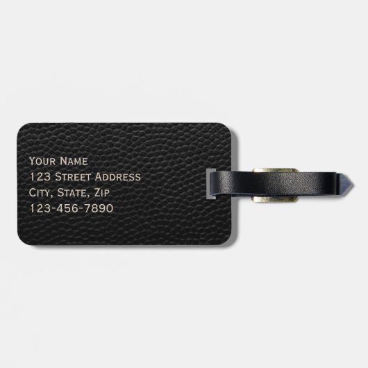 Modern Bagagelabel voor donker en zwart leder (Achterkant horizontaal)