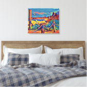 Modern Bahama Island Wall Hanging Canvas Afdruk (Insitu (Slaapkamer))