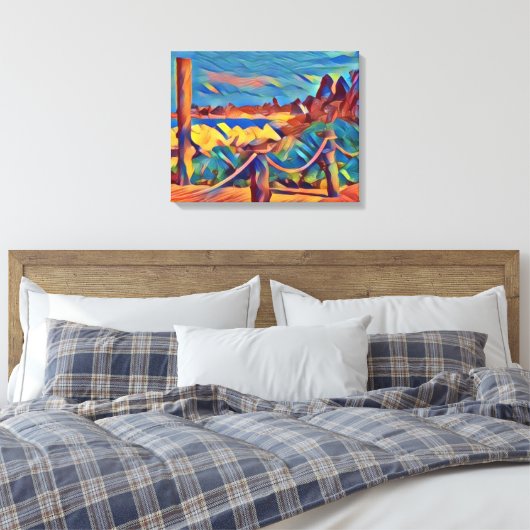 Modern Bahama Island Wall Hanging Canvas Afdruk (Insitu (Slaapkamer))