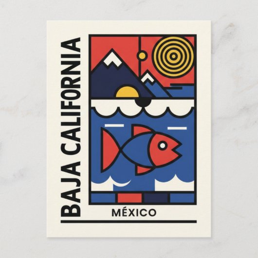 Modern Baja California Briefkaart (Voorkant)