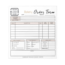 Modern Bakery Cafe Beige Bestelformulier Notitiebl Notitieblok