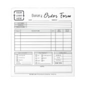 Modern Bakery Cafe Grijs Bestelformulier Notitiebl Notitieblok (Voorkant)