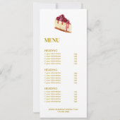 Modern Bakery Cafe Menu & Prijslijst Kaart (Achterkant)