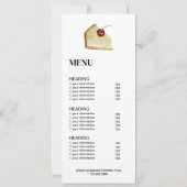Modern Bakery Cafe Menu & Prijslijst Kaart (Achterkant)