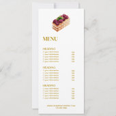 Modern Bakery Cafe Menu & Prijslijst Kaart (Achterkant)