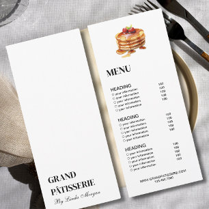 Modern Bakery Cafe Menu & Prijslijst Kaart