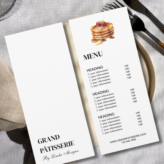Modern Bakery Cafe Menu & Prijslijst Kaart
