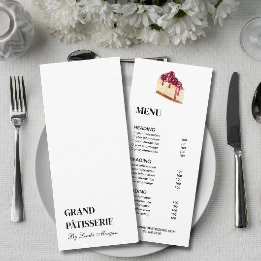 Modern Bakery Cafe Menu & Prijslijst Kaart